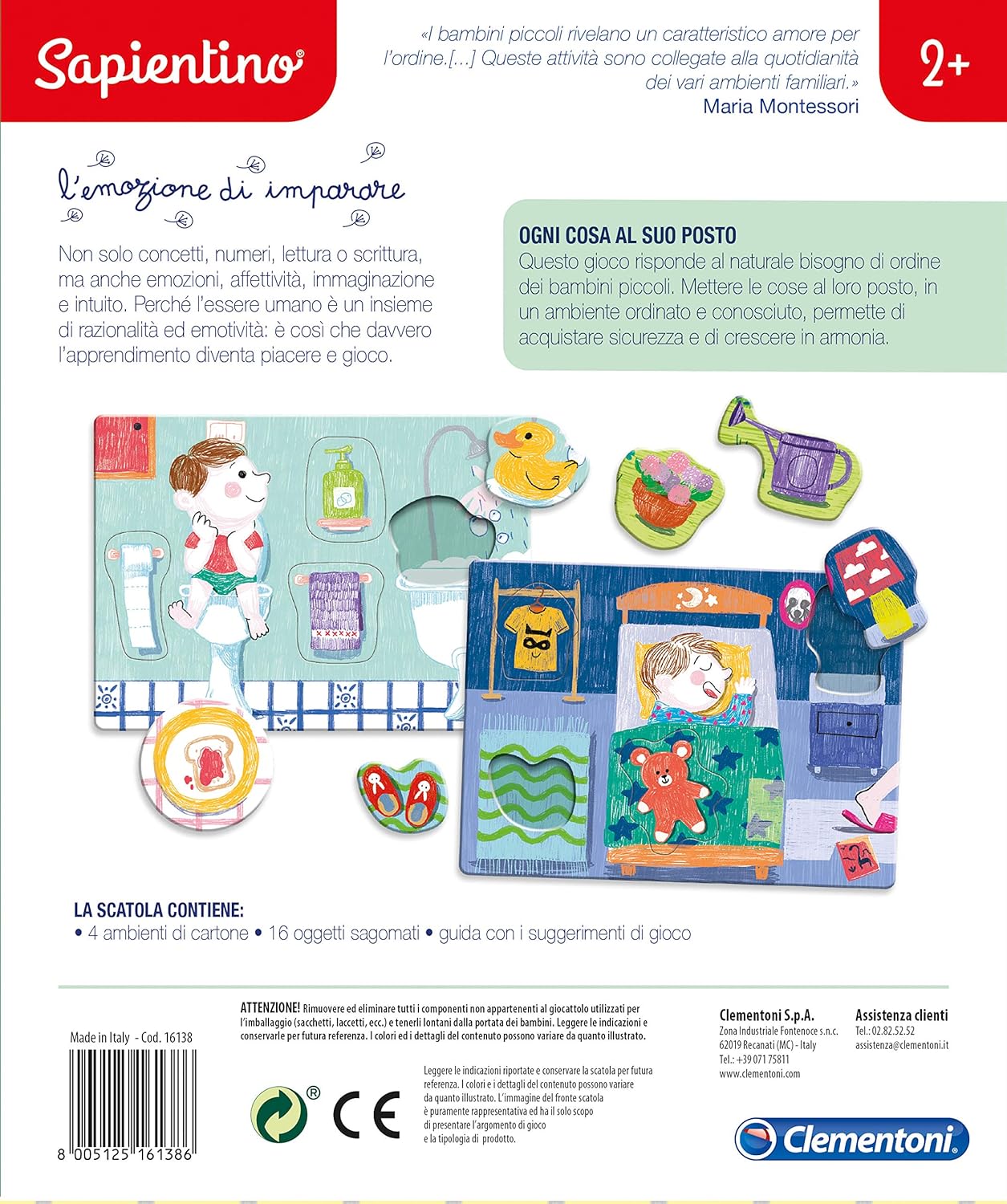 Clementoni 16138 Sapientino-Ogni Cosa al Suo Posto Educational Game, Multicoloured, 3 (EU) Everything in its place
