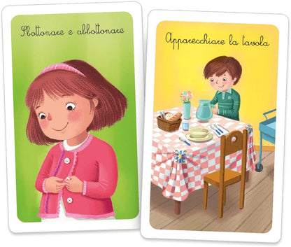 Clementoni Montessori Help Me Make Yourself Cards 2 Years (Italian Version), Educational Game, Multicoloured, 16318, Multi-Coloured