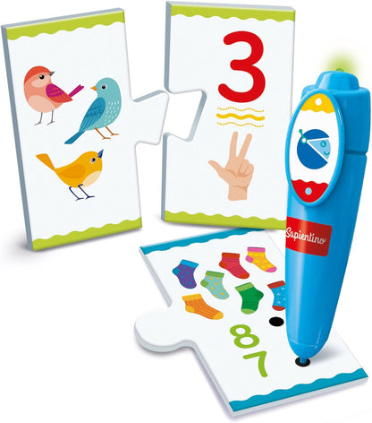 Clementoni - Sapientino interactive, Electronic educational game Talking pen (batteries included) to learn count, flashcard numbers, children 3 years, Made in Italy, Multicolor, Medium, 16381