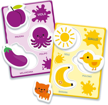Clementoni- Sapientino Baby Parole e Colori-Gioco Educativo 1 Anno (Versione in Italiano), Giochi Montessori, Made in Italy, Multicolore, 16404