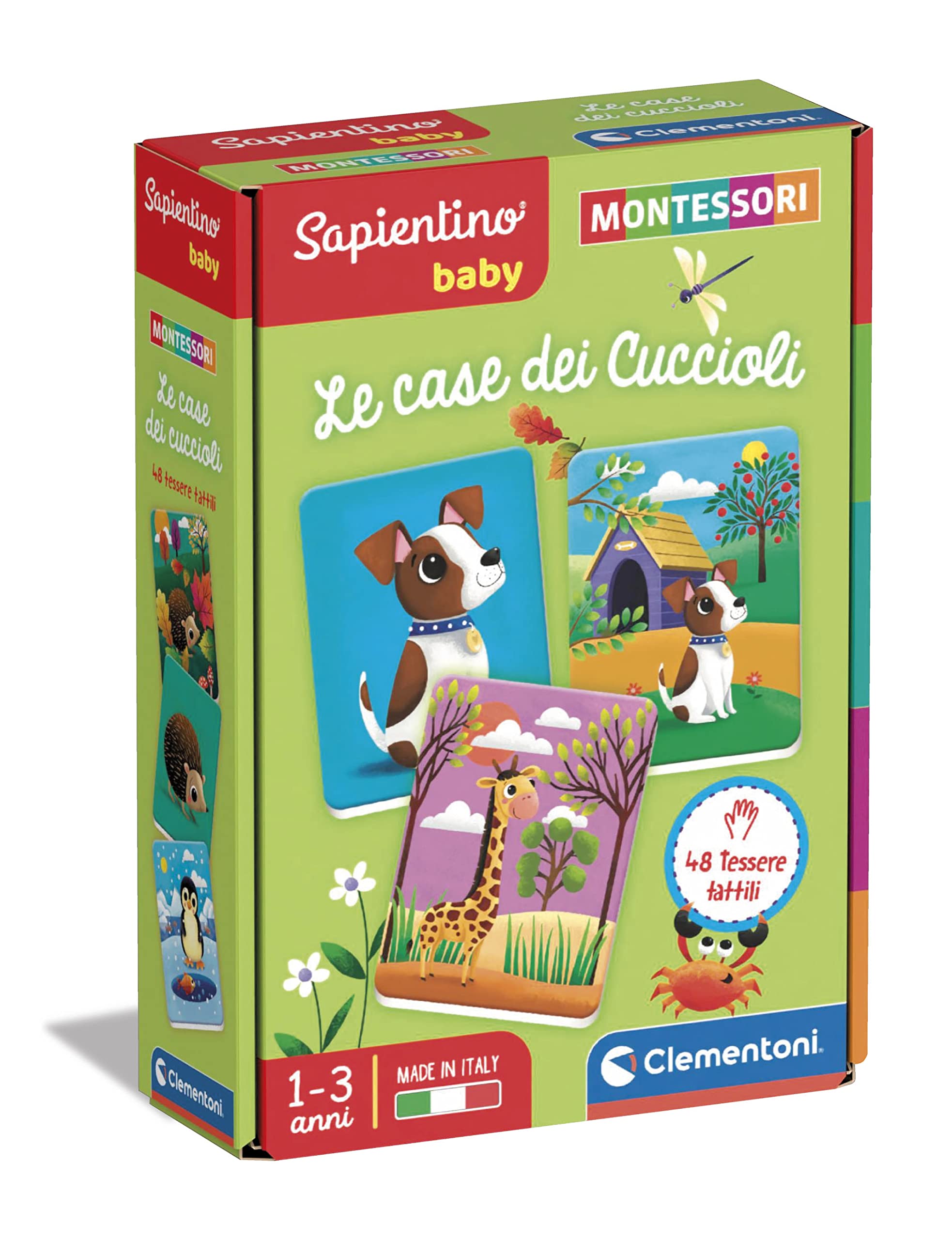 Clementoni - Sapientino 16434 Baby Case of Puppies-Educational Game 1 Year, Montessori Flashcards - Made in Italy, Colour Italian, 16434 Montessori Baby The Puppy Houses
