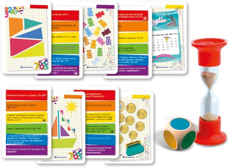 Clementoni Sapientino più - Matematica, 300 Quiz e 50 Cards Educative per Bambini 6-10 Anni, Impara Numeri e Operazioni, Made in Italy, Lingua Italiana, 16440