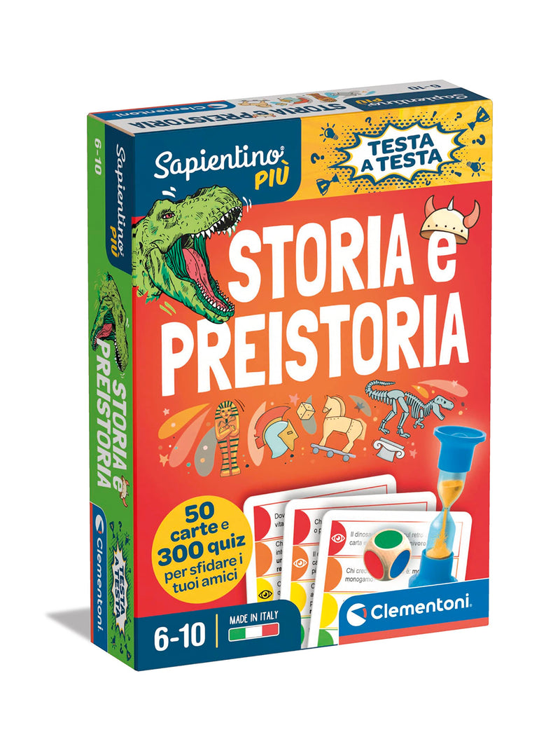 Clementoni 16442 Sapientino Plus Head Prestory-Educational Game for 6 Years, Quiz, Flashcards History-Made in Italy, Italian Map history and prehistory