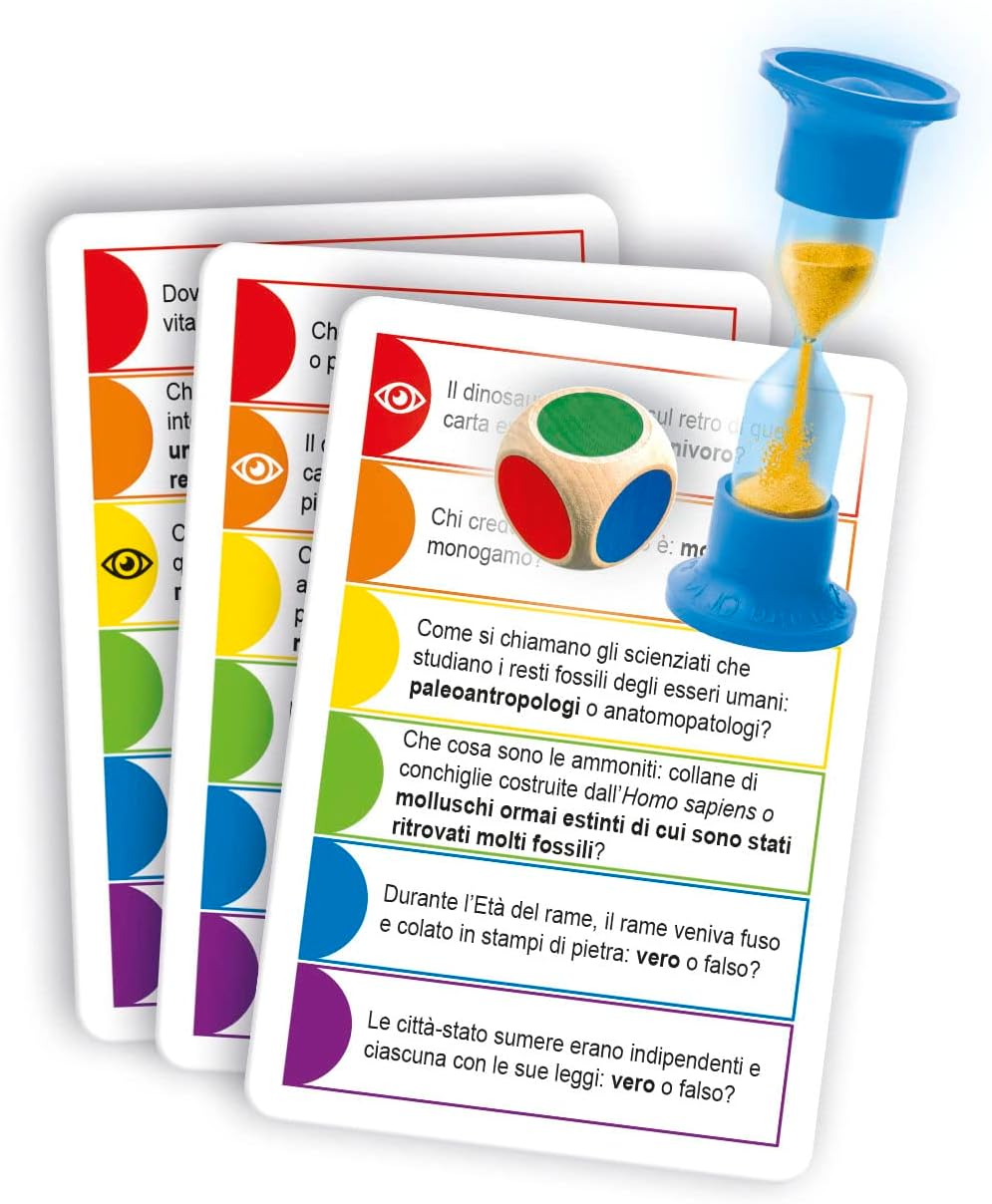 Clementoni 16442 Sapientino Plus Head Prestory-Educational Game for 6 Years, Quiz, Flashcards History-Made in Italy, Italian Map history and prehistory