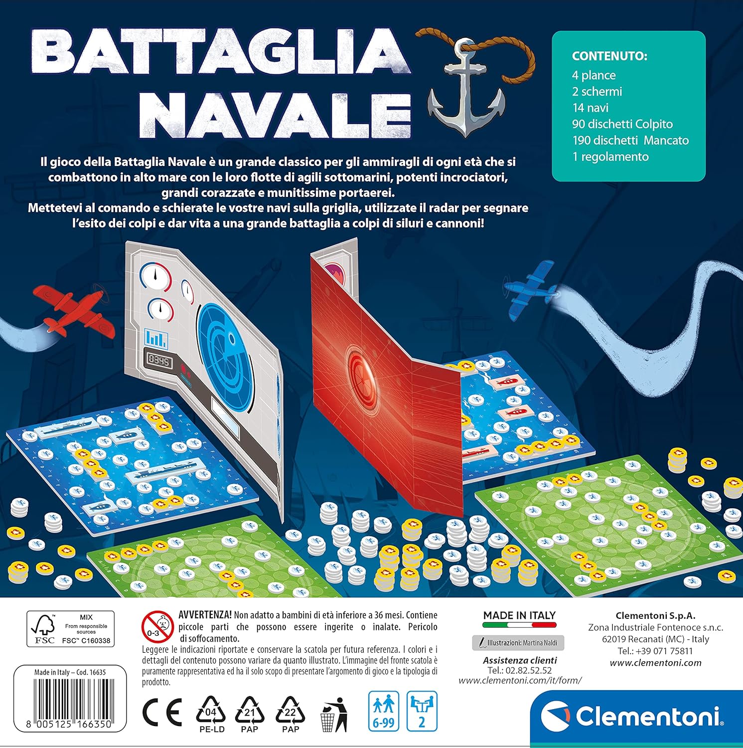 Terminal Clementoni Board Games Battaglia Navale Merchandising Ufficiale