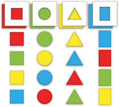 Clementoni - Sapientino Shapes Flashcard Geometric Figures and Colours, Montessori Game 2 Years, Montessori Educational Method, Made in Italy, Multicoloured, Medium, 16724