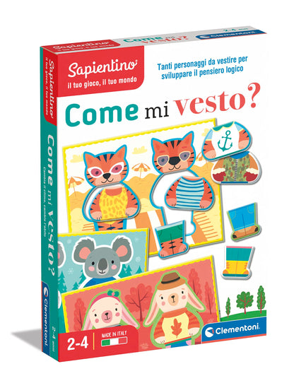 Clementoni - Sapientino-Come Me Dress-Educational Game 2 Years, Flashcards, Shaped Tiles-Made in Italy, Italian Color, 16766