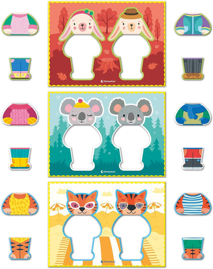 Clementoni - Sapientino-Come Me Dress-Educational Game 2 Years, Flashcards, Shaped Tiles-Made in Italy, Italian Color, 16766