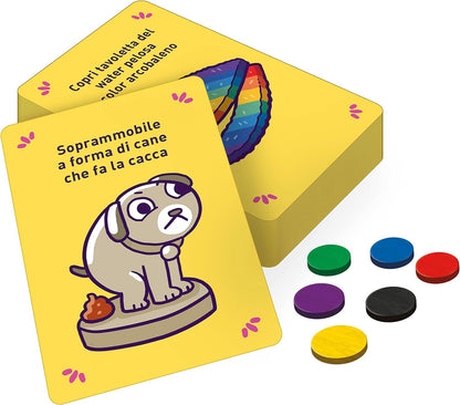 Clementoni 16777 Party Game-Das Bizarre Geschenk-Brettspiel, Kartenspiel, Gesellschaftsspiel für Erwachsene, 3-6 Spieler-Made in Italy, Italienisch