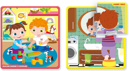 Clementoni - Sapientino-Ora Ci Riesco-Educational Game 2 Years, Sequence Puzzle, Embedding Tiles, Flashcards-Made in Italy, Italian Colour, 16783