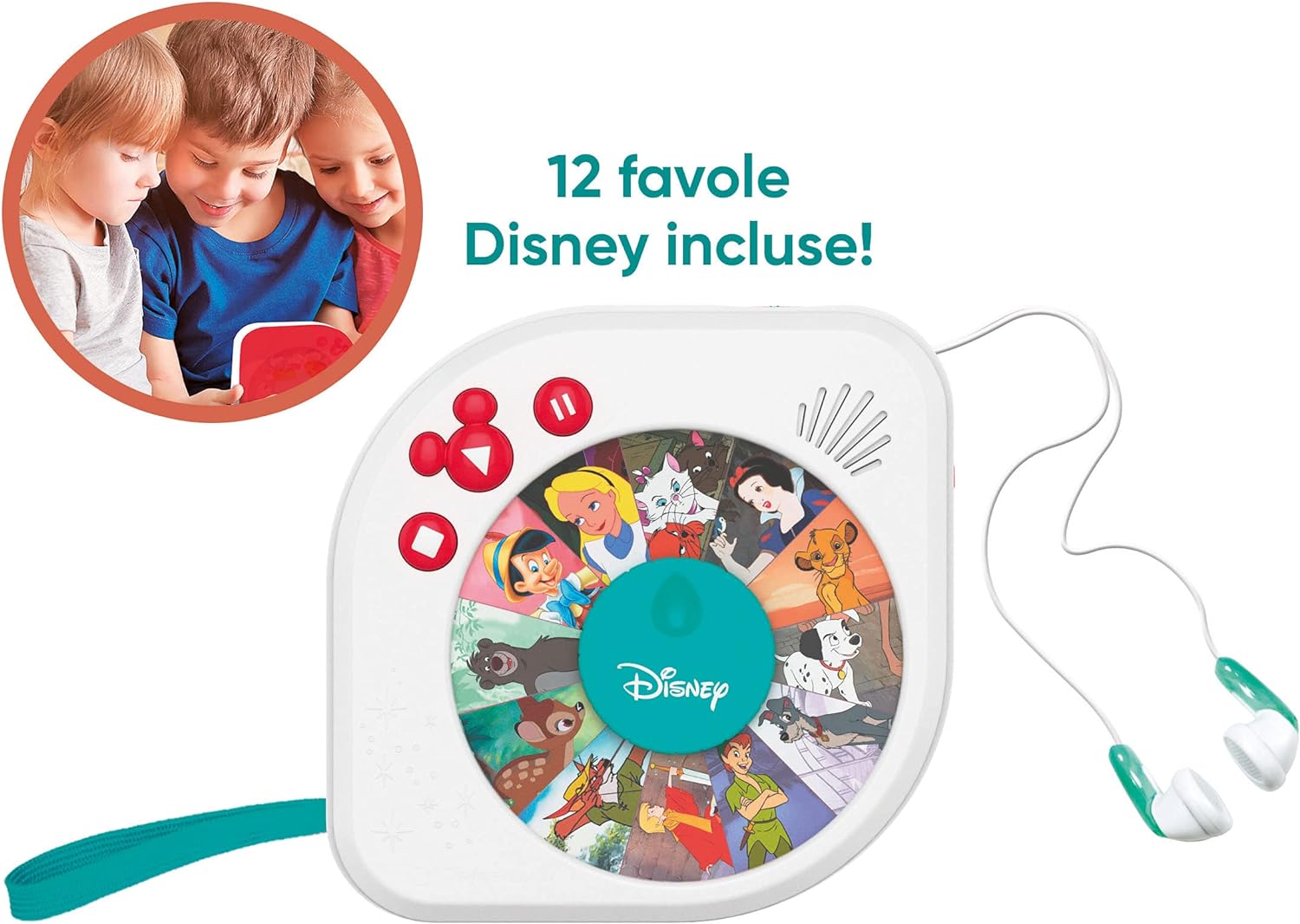 Clementoni - 17674 - Once Upon a Time - Disney Classics Storyteller - Tells Disney Electronic Educational Stories for Children 3 Years, Storytelling in Italian