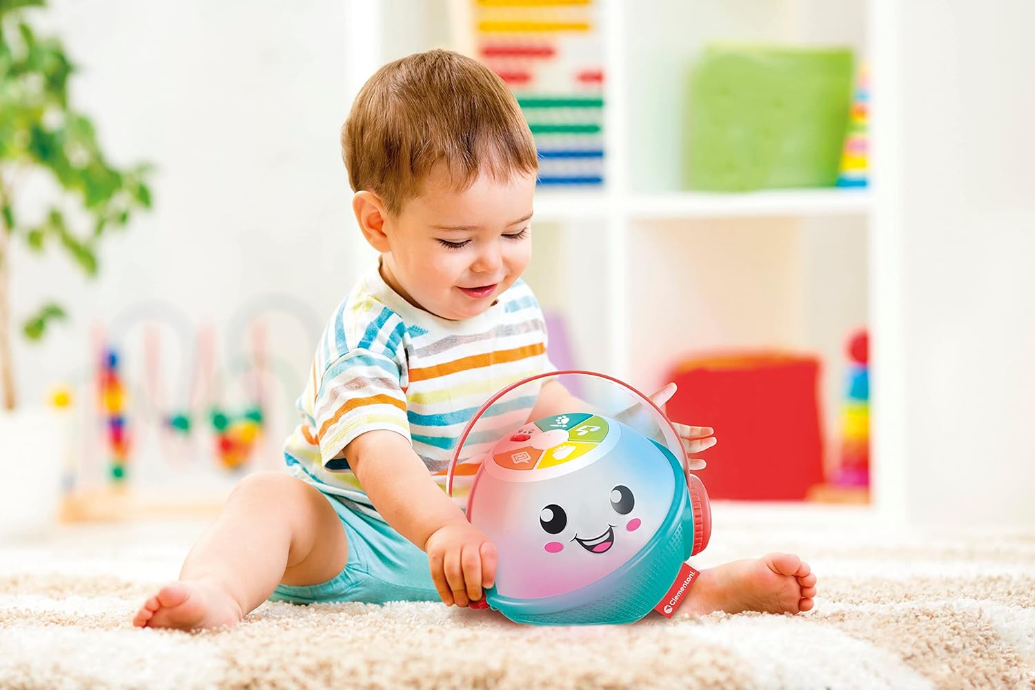 Clementoni 17735 Dixi Words-Children's Game 9 Months, Educational Early Childhood, Electronic Speaking in Italian with Music and Nursery Rhymes, Multi-Coloured