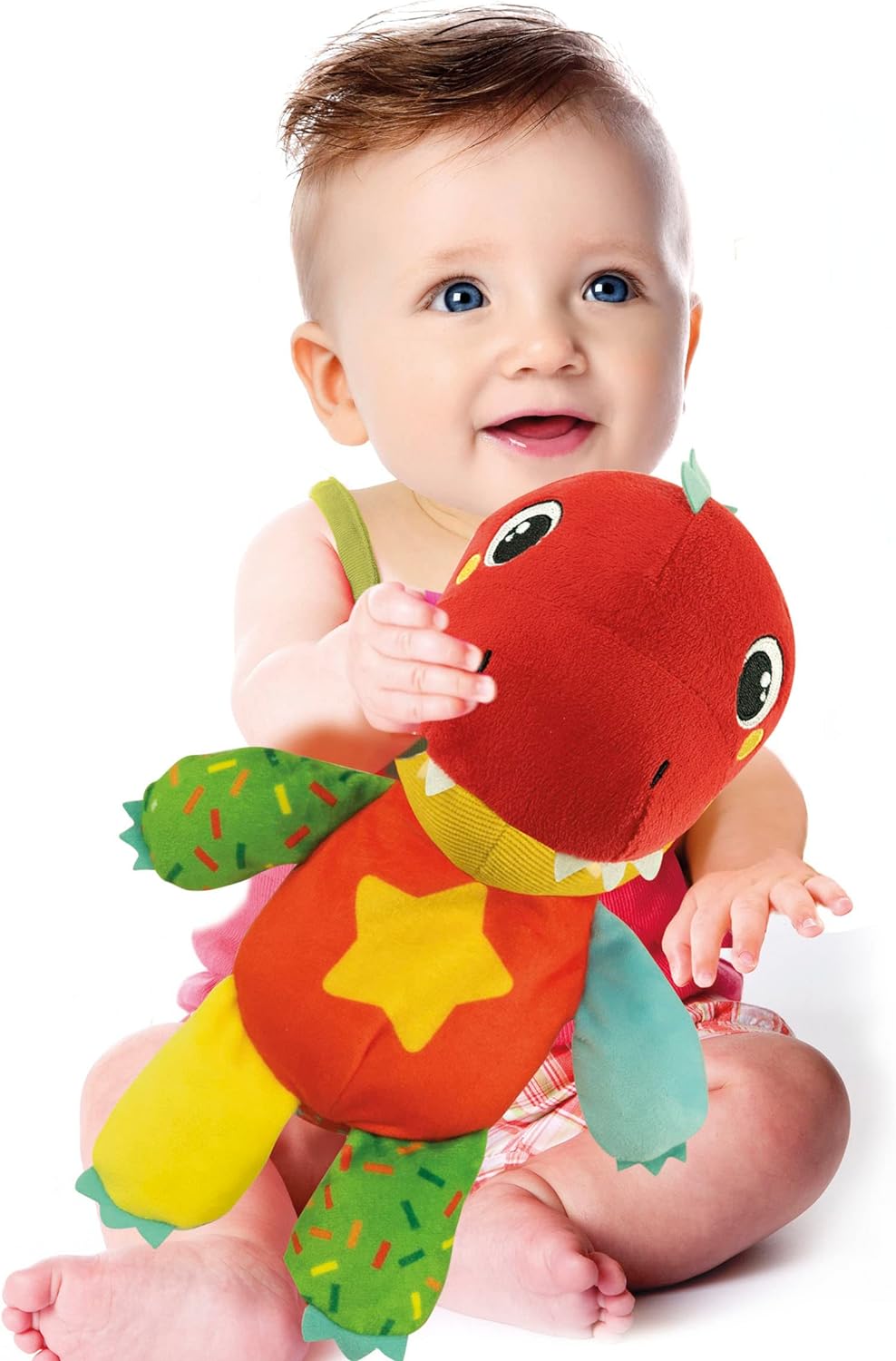 Clementoni 17773 Milo Il Mio Dinosaur-Plush Toy Multisensory Development Interactive Educational Kids Play 6 Months Machine Washable, Italian Milo Dinosaur