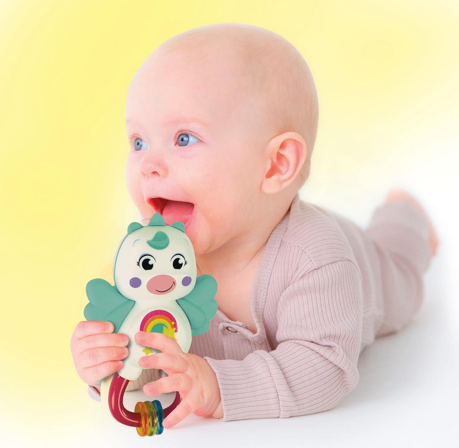 Clementoni - 17778 - Little Unicorn Rattle - Toddler Toy, Early Years Toys, Infant Toys, New Born Soft Toys Gift, 3 Months, Crinkle Squeaky Toys, Sensory Learning Toys, Stroller Pendant, Made In Italy