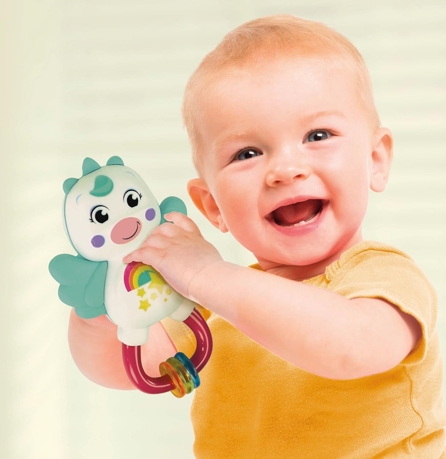 Clementoni - 17778 - Little Unicorn Rattle - Toddler Toy, Early Years Toys, Infant Toys, New Born Soft Toys Gift, 3 Months, Crinkle Squeaky Toys, Sensory Learning Toys, Stroller Pendant, Made In Italy