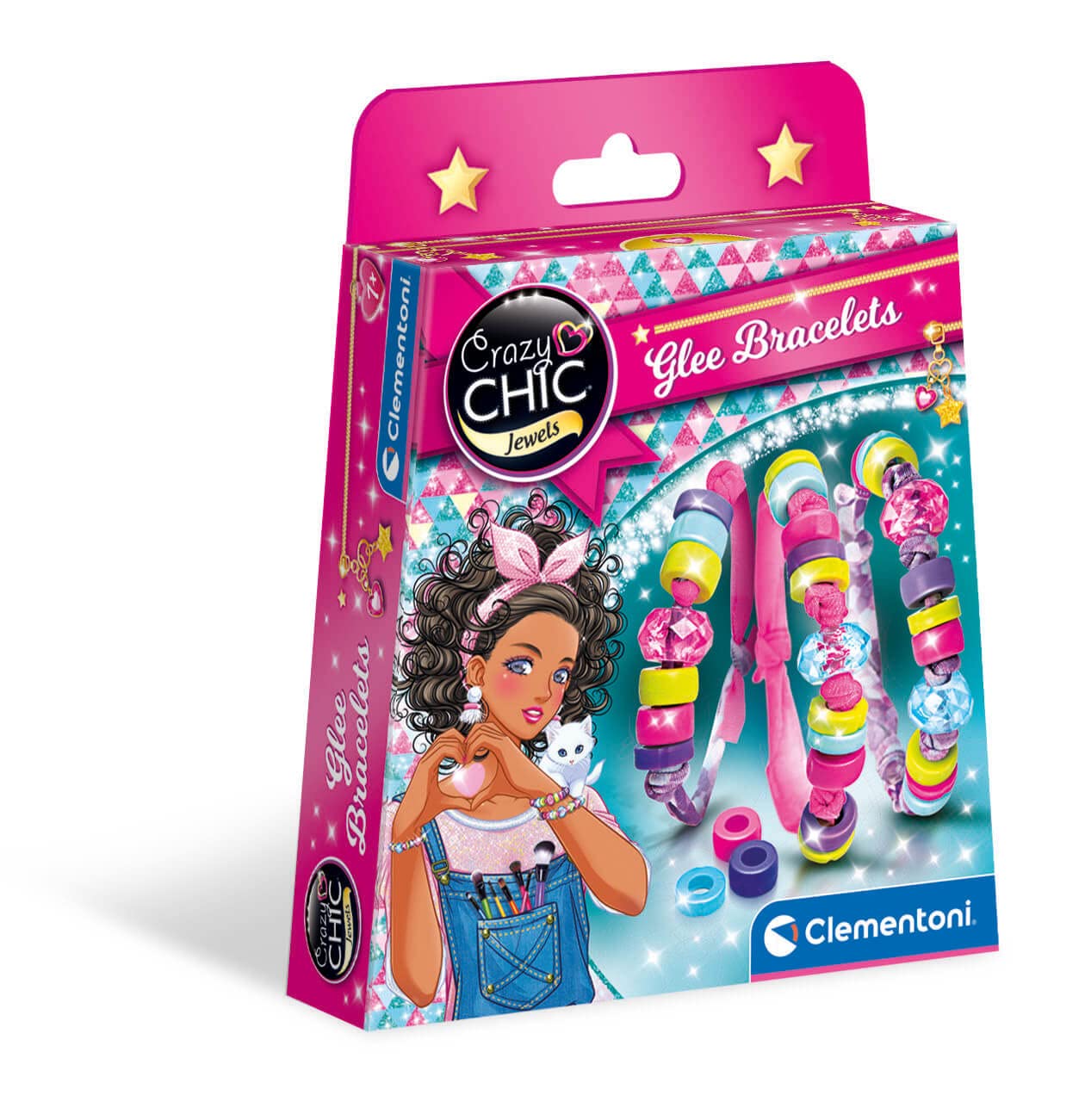 Clementoni - 18534 - Crazy Chic - Enjoy Bracelets Glee, braccialetti bambina, gioco per creare braccialetti Braccialetti perline