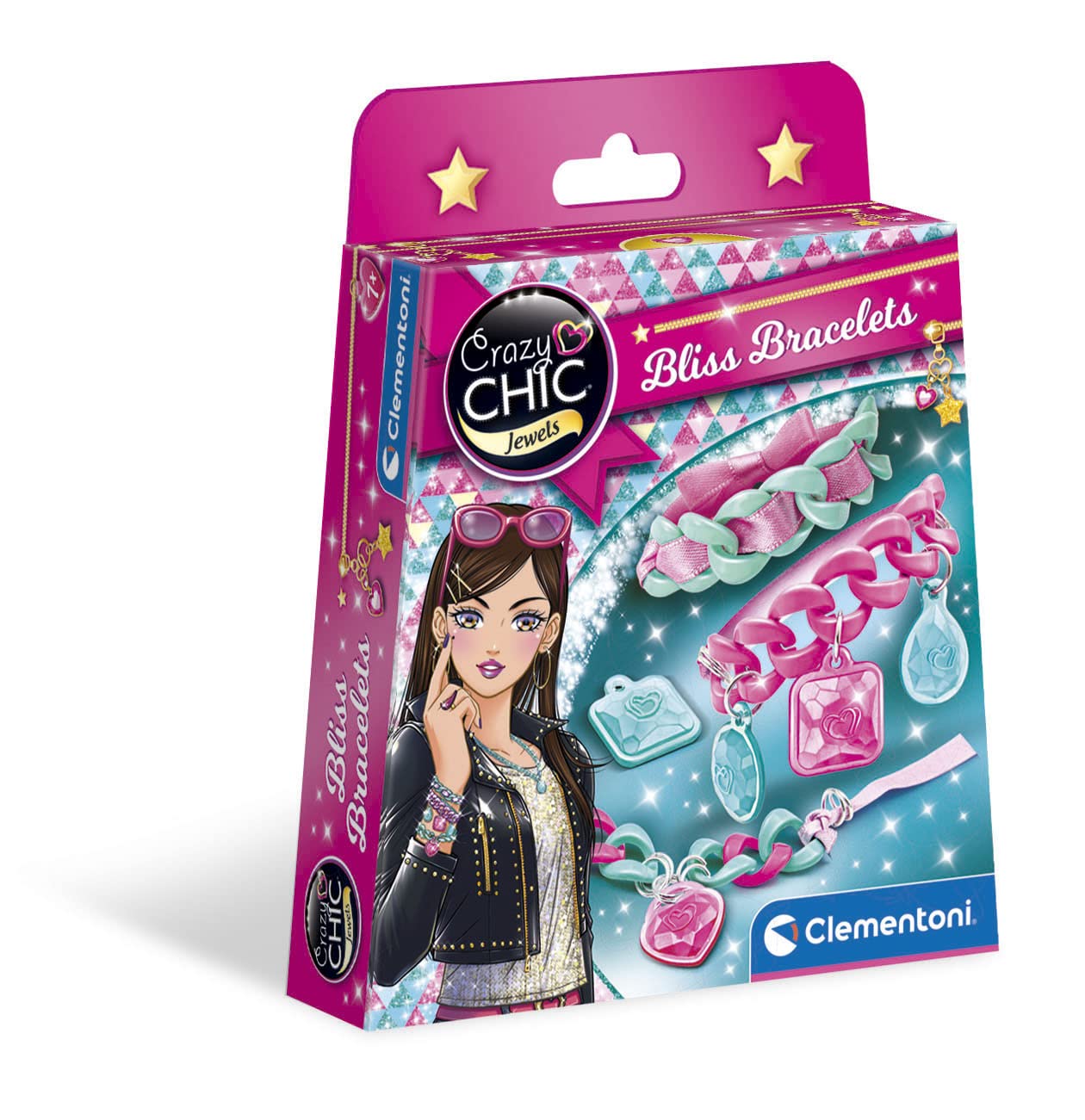 Clementoni 18535 Clementoni-18535-Crazy Chic-Bracelets Bliss Craft for Kids from 7 Years and Older-Jewellery Girl, English, Multi-Coloured