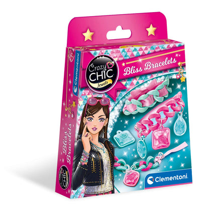 Clementoni 18535 Clementoni-18535-Crazy Chic-Bracelets Bliss Craft for Kids from 7 Years and Older-Jewellery Girl, English, Multi-Coloured
