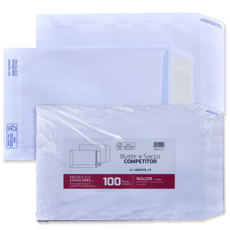 Pigna - 065451923 - CF100 BUSTE SACCO C/STRIP 16X23CM