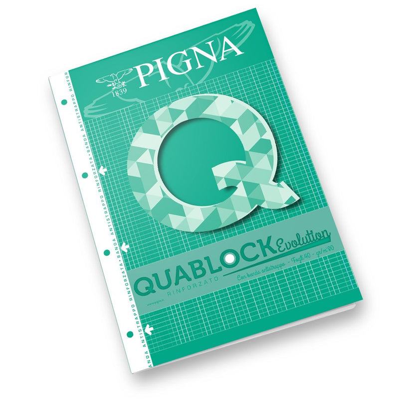 Pigna 02112154M Collati Block with 4 holes in A4, 40 sheets set of 5