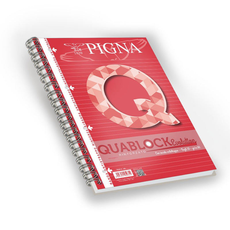 Pigna 02112171R - Block Quablock A4 Evolution rayado 8mm, pack 5 unidades