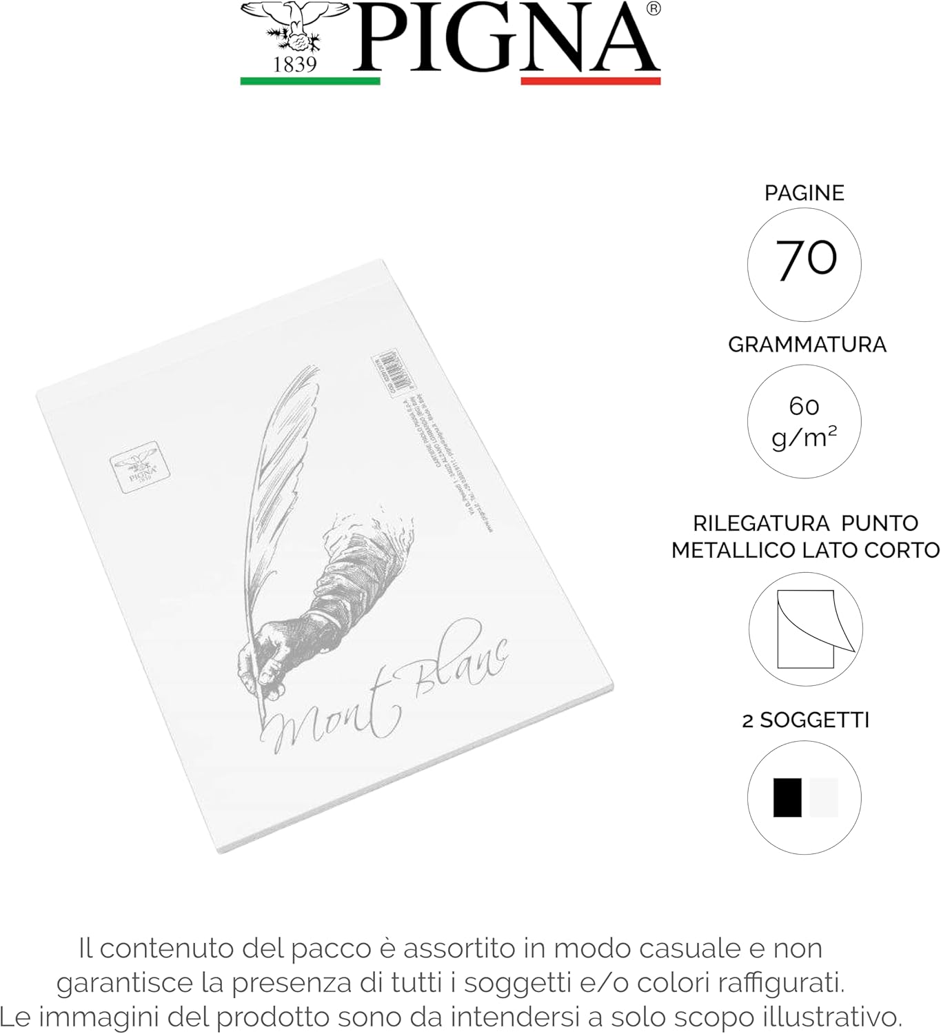 Bloc Notes Mont Blanc Pigna A5 1R 70 ff 02119131R (conf.10