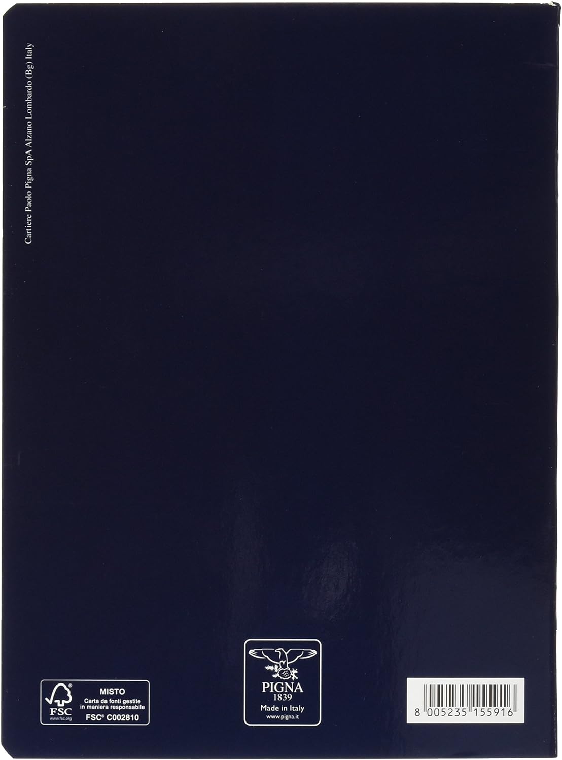 Pigna Monocromo - Conf. 10 Quaderni A5 , colori assortiti , 4M/-7 , quaderni a quadretti 4 mm