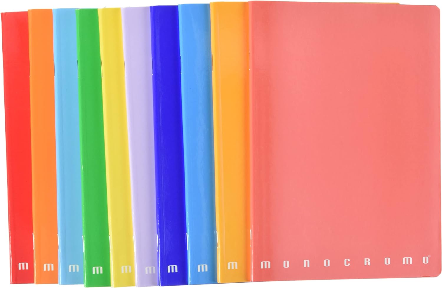 Pigna Monochrome A5 5mm Squared Notebooks - Assorted Colours (Pack of 10