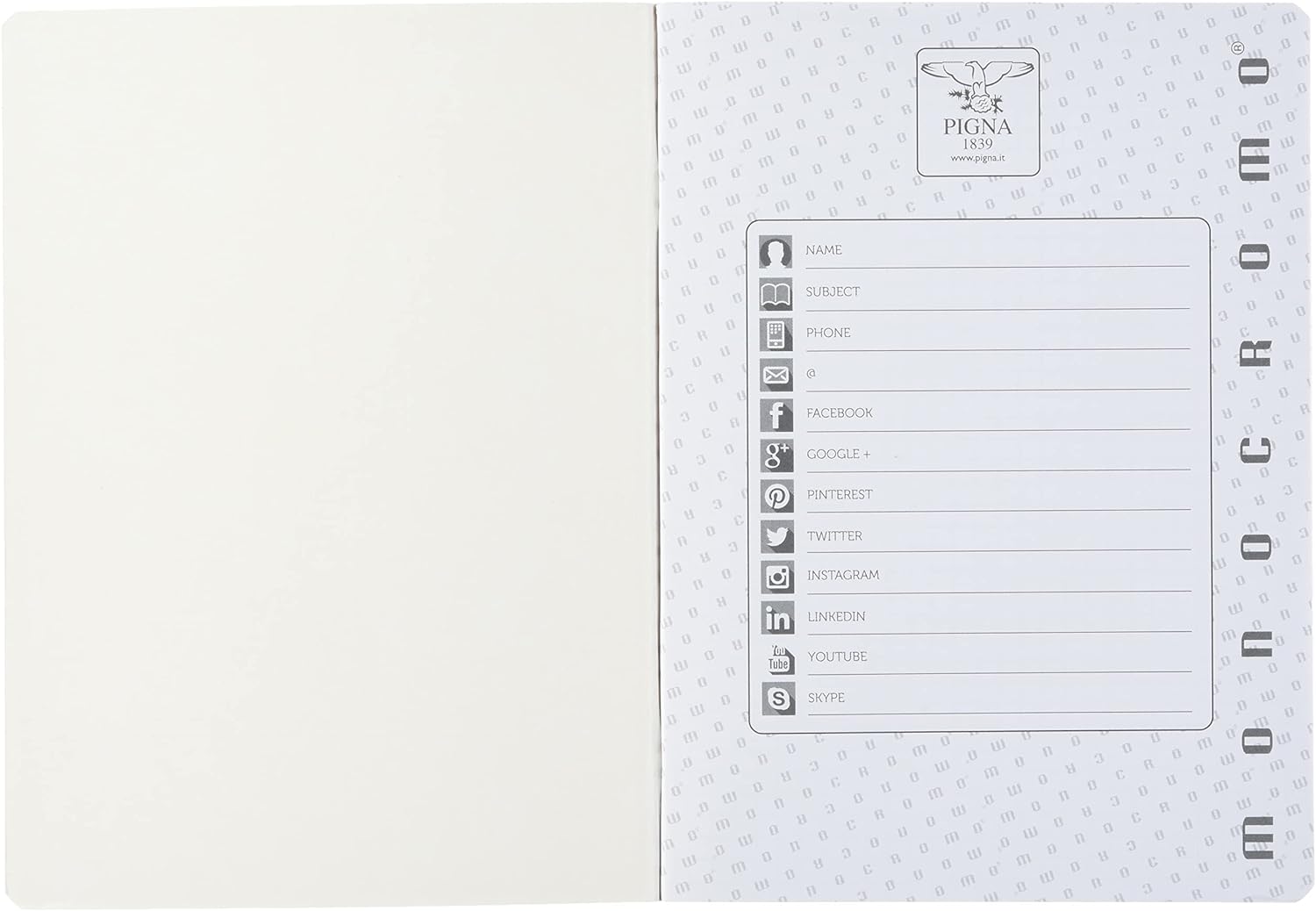 Pigna Monochrome A5 5mm Squared Notebooks - Assorted Colours (Pack of 10