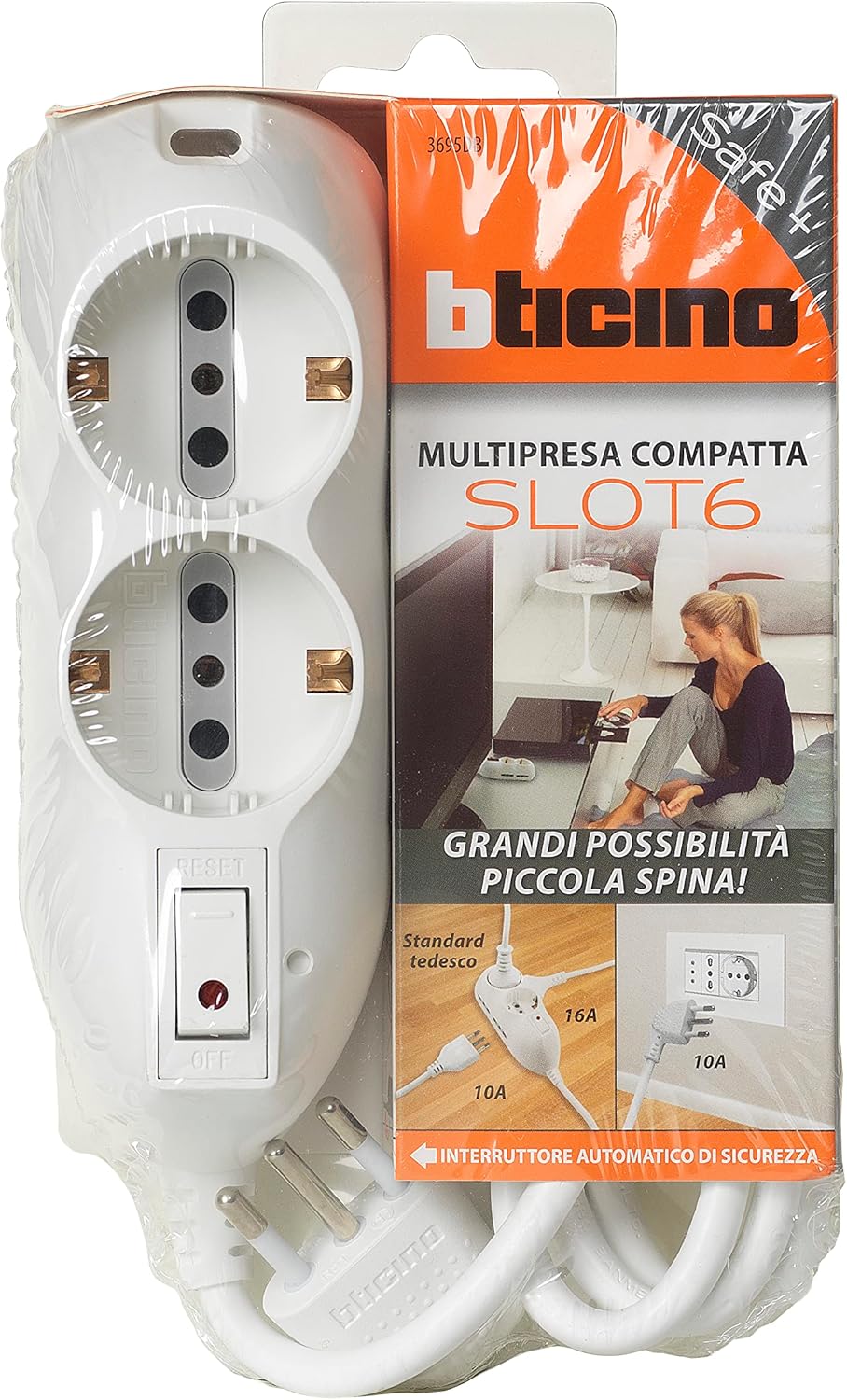 Multipresa 4 Prese Bipasso 10/16 A