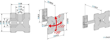 Meliconi CME ER 200 - Supporto TV con Braccio per estendere, ruotare e inclinare il tv, per Tv a Schermo Piatto da 26’’ a 40’’, VESA(mm): da 50x50, a 200x200, Made in Italy, Nero