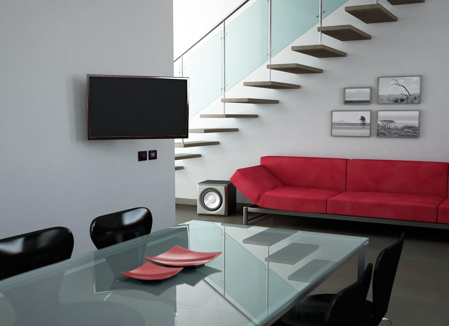 Meliconi CME EDR100, Supporto TV Parete con Doppio Braccio, Supporto TV Inclinabile, Staffa per TV a Schermo Piatto da 14" a 25", Attacco VESA 50-75-100x100, Portata 17 Kg, Made in Italy, Nero