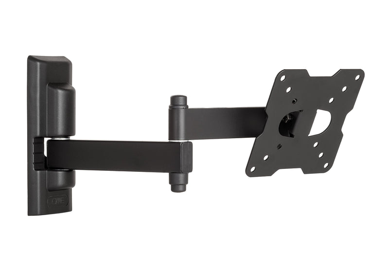 Meliconi CME EDR100, Supporto TV Parete con Doppio Braccio, Supporto TV Inclinabile, Staffa per TV a Schermo Piatto da 14" a 25", Attacco VESA 50-75-100x100, Portata 17 Kg, Made in Italy, Nero