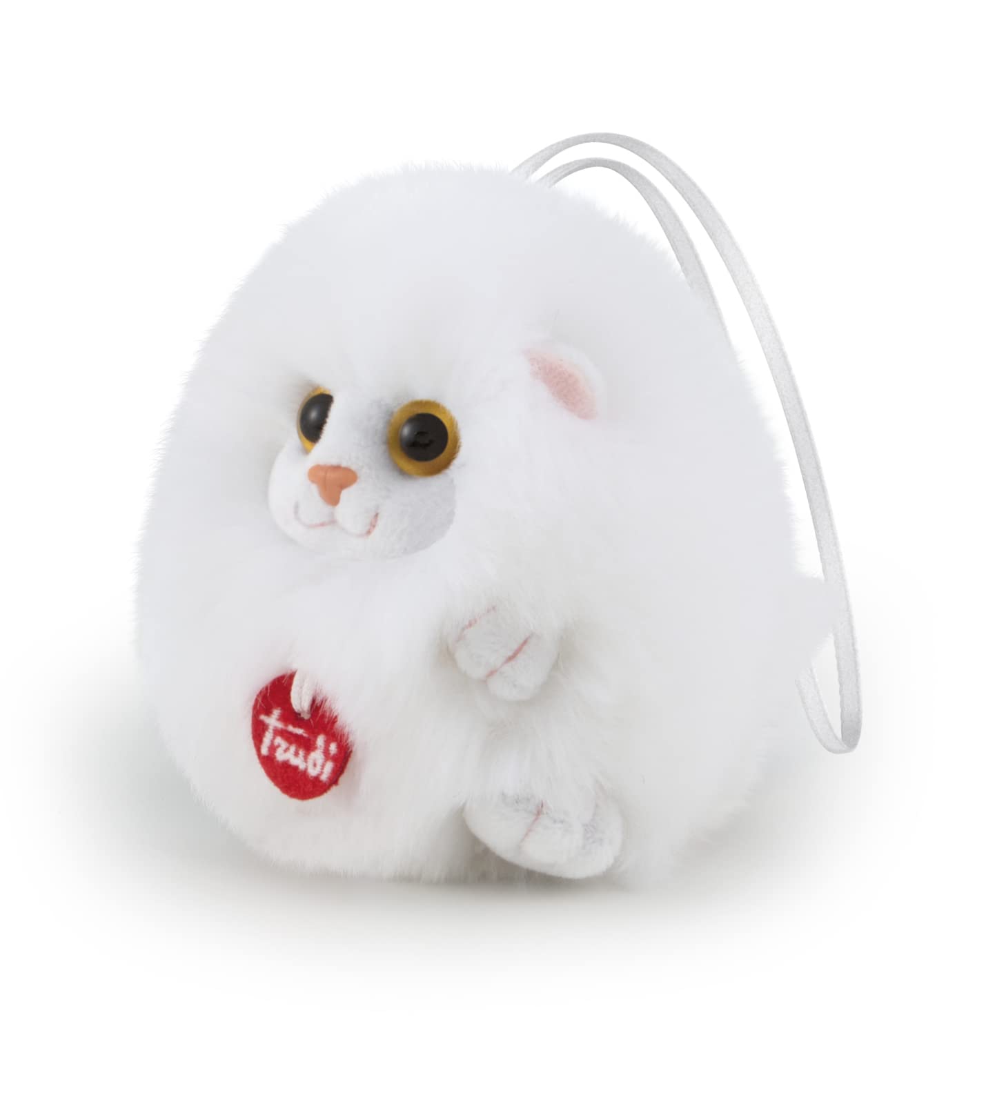 Trudi 29082 Cat Charm Animal Mini hanging plush, White, ca. 10 x 10 x 10 cm