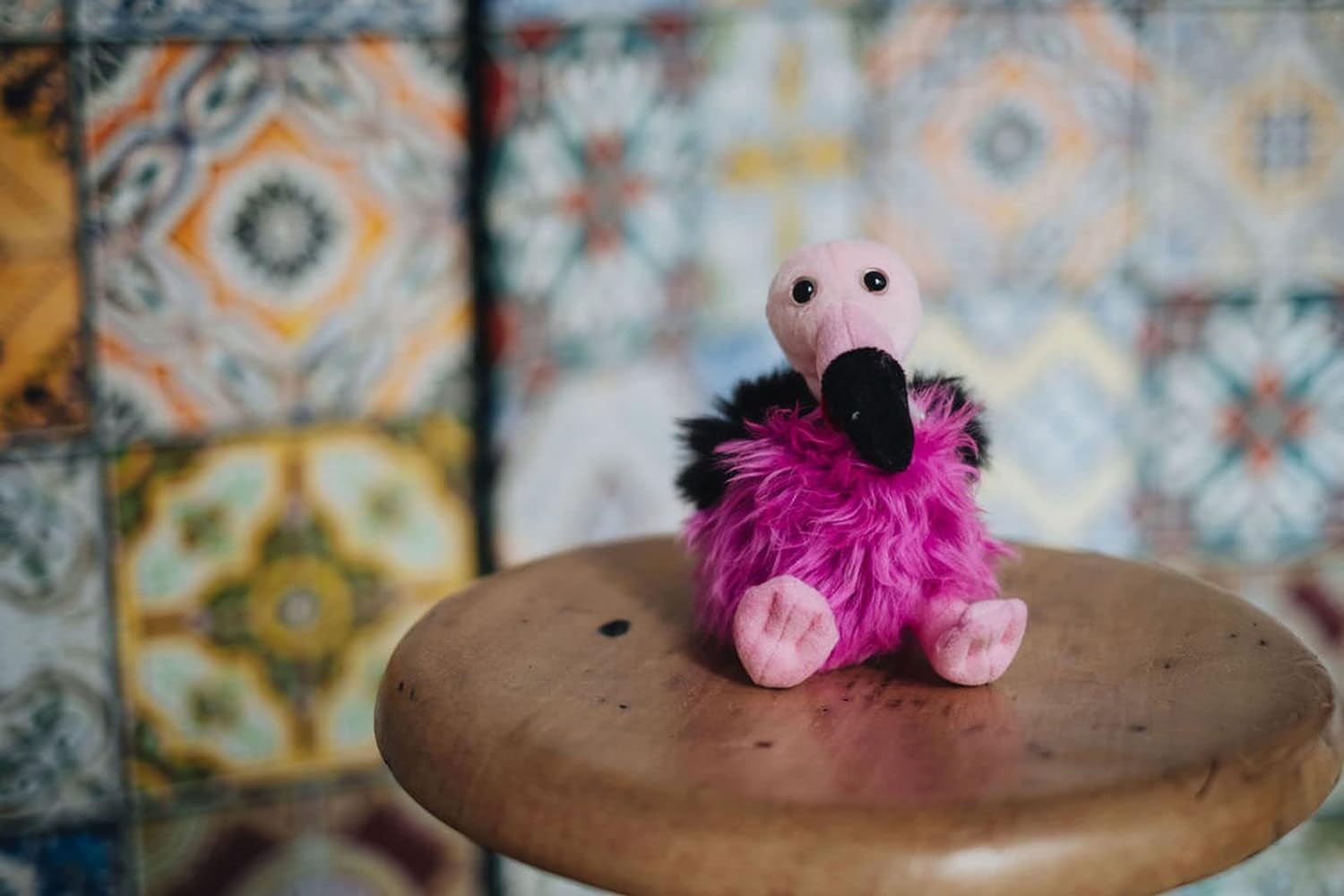 Trudi TUD04000 Flamingo Charm Mini Hanging Plush Fuchsia