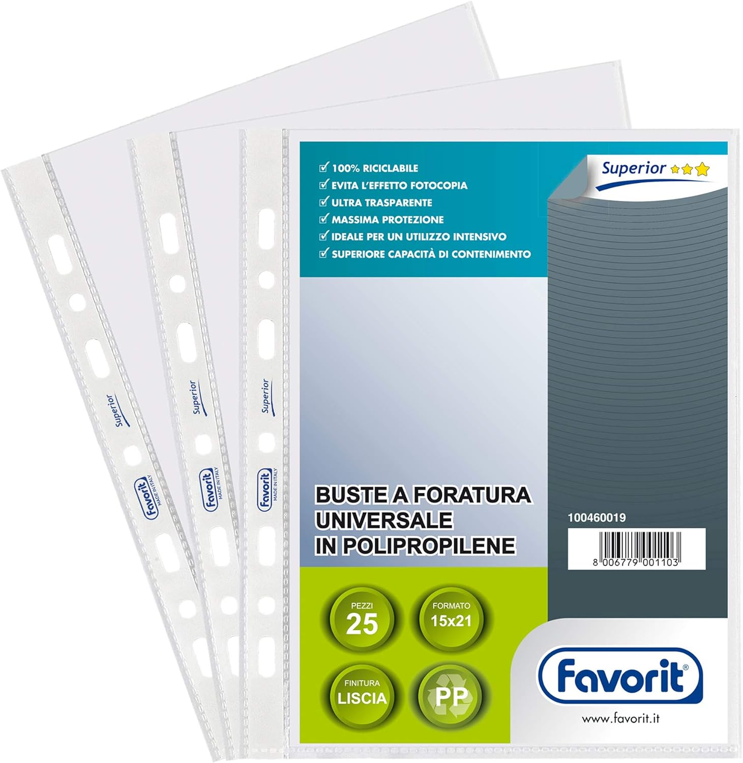 Favorit Buste Trasparenti, 25 Pezzi, 14.8 x 21 cm