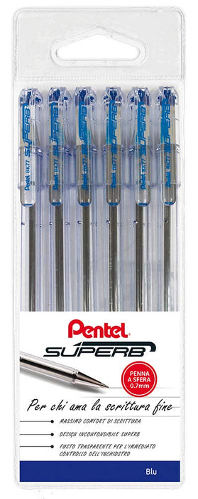 Pentel 0100809 Ballpoint Pen, Pack of 6