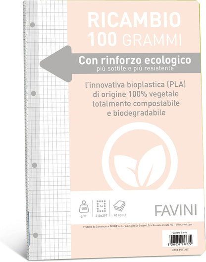 Favini 90739 Spare Parts with Ecological Reinforcement, A4, 100 g, 40 Sheets, 5 mm