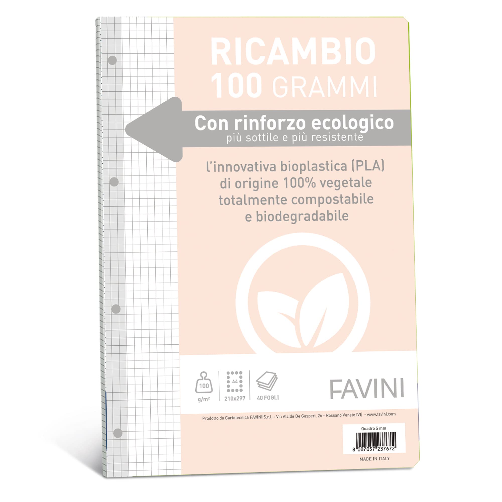 Favini 90739 Spare Parts with Ecological Reinforcement, A4, 100 g, 40 Sheets, 5 mm