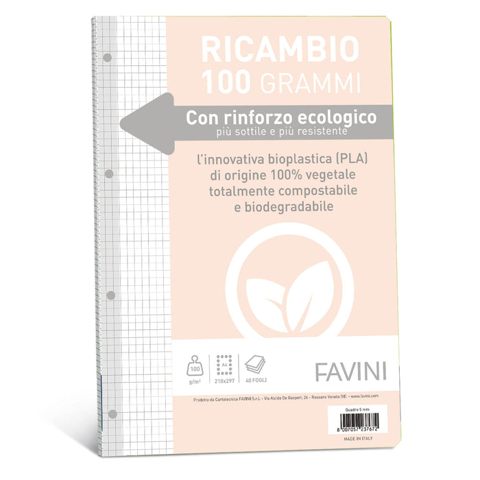 Favini 90739 Spare Parts with Ecological Reinforcement, A4, 100 g, 40 Sheets, 5 mm