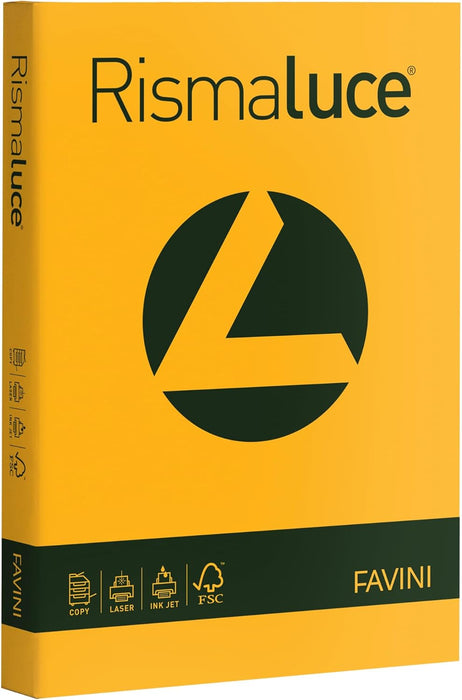 Favini A67H104 cardboard Rismaluce - A4 200 g / sqm - yellow gold - conf. 125