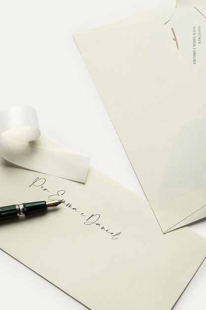 Calligraphy Linen White Envelopes 12 x 18 cm 120 g
