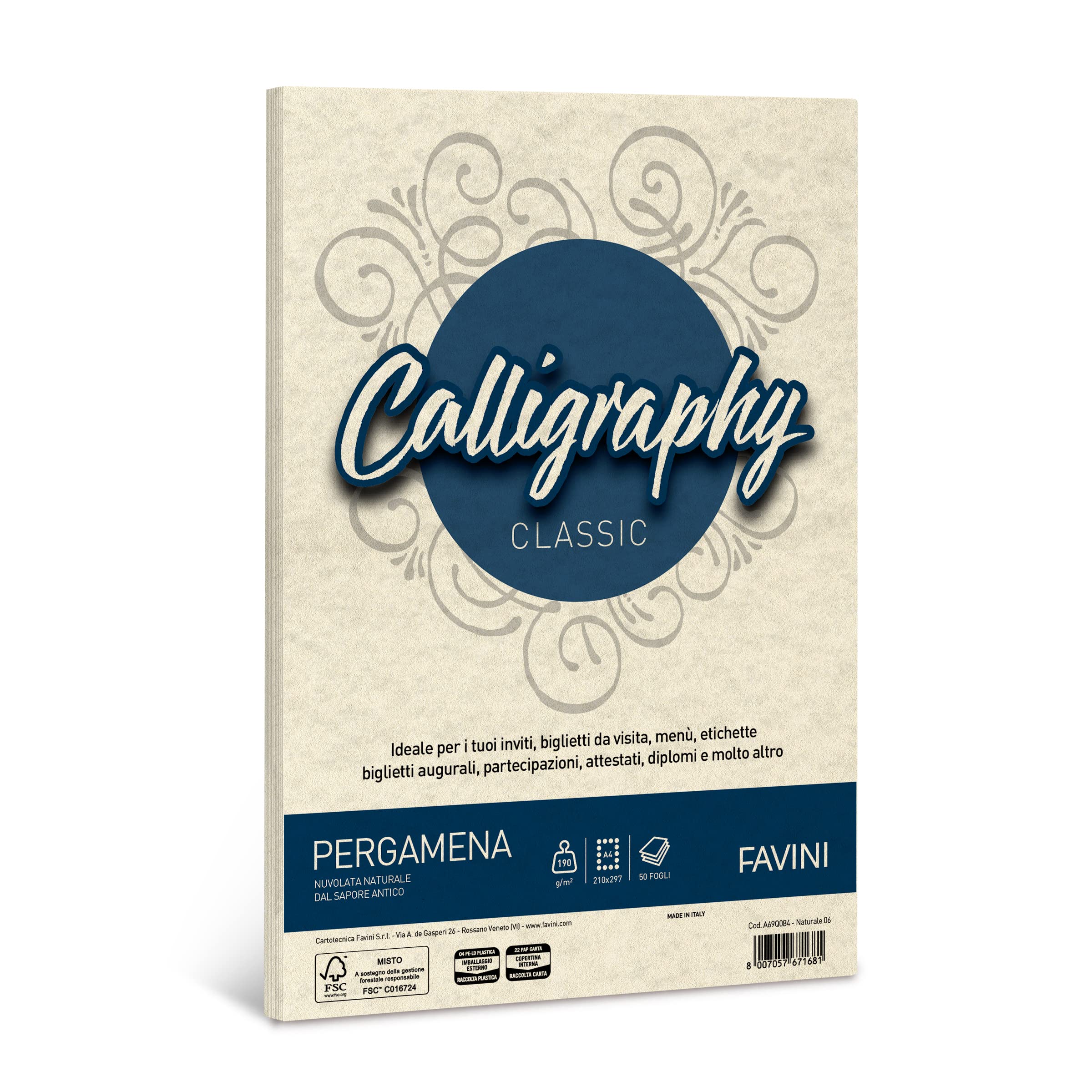 Favini A69Q084 Natural Paper 50 A4 Printer Paper