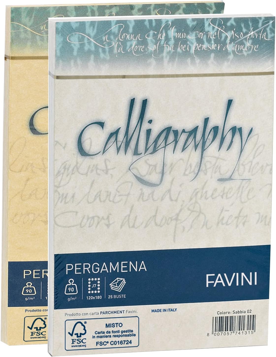 Favini Envelopes Callig.Parchment 12X18 White 01 Gr.90 25Pcs