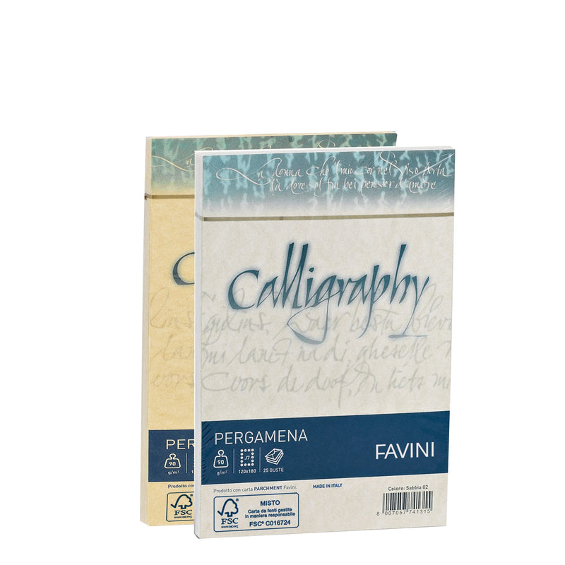 Favini Envelopes Callig.Parchment 12X18 White 01 Gr.90 25Pcs