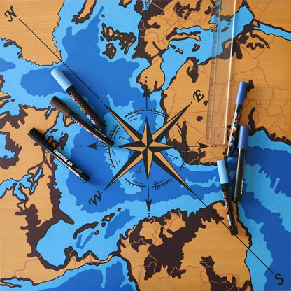 Posca - UniPosca - Juego completo con 10 rotuladores de punta extrafina de 0,7 mm. Rotuladores acrílicos Uni, ideales como colores para niños y artistas, trabajos creativos, colores de tela y