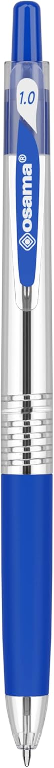 OSAMA - Gel Pen Set with Super Smooth and Precise OBG Ink, Pack of 48 with 1 mm Ballpoint Pen - Snap Gel Pen, Ideal for School Stationery, Office, University and Stationery, Blue