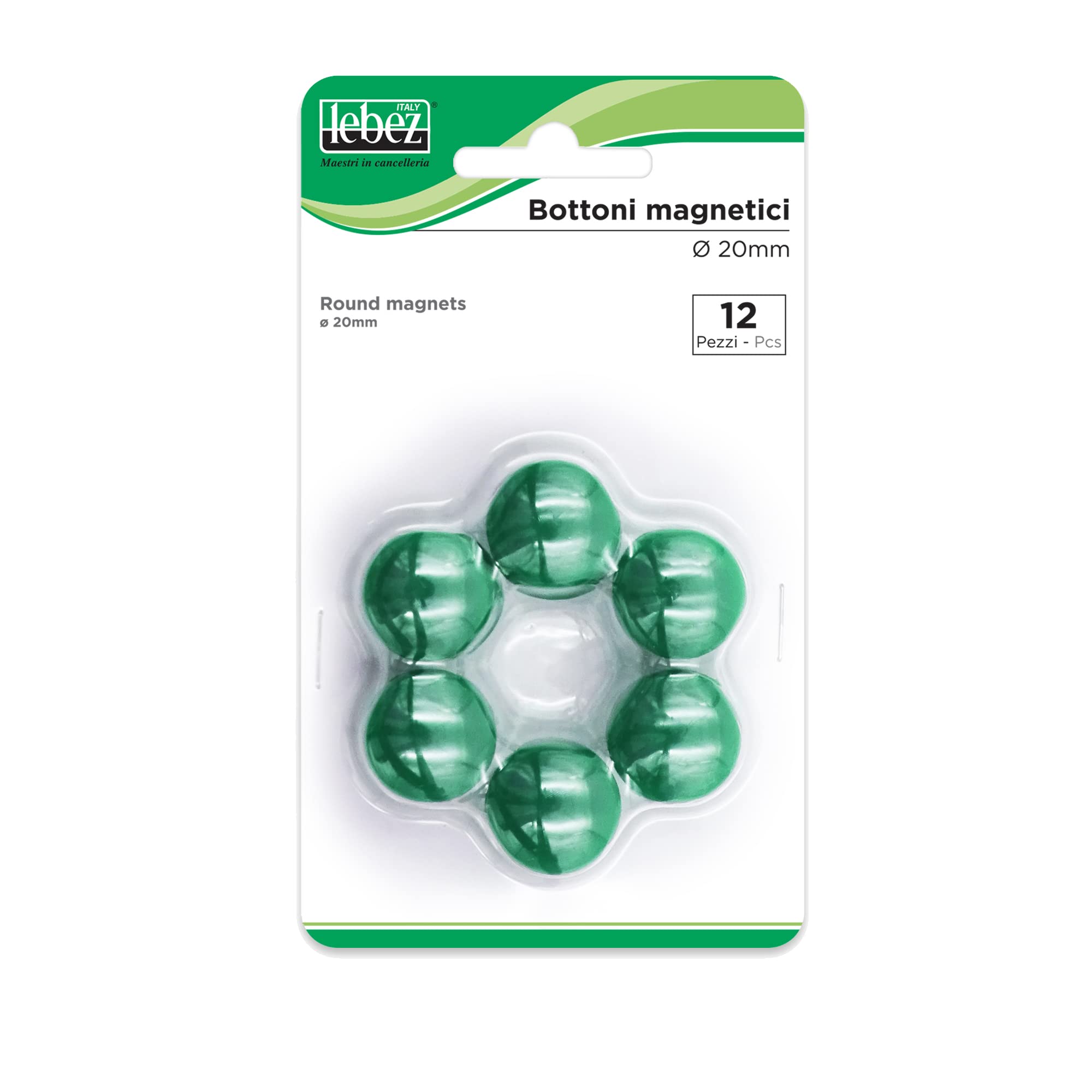 Lebez Blister 12 MAGNETI mr-20 grün Durchm. 20 mm