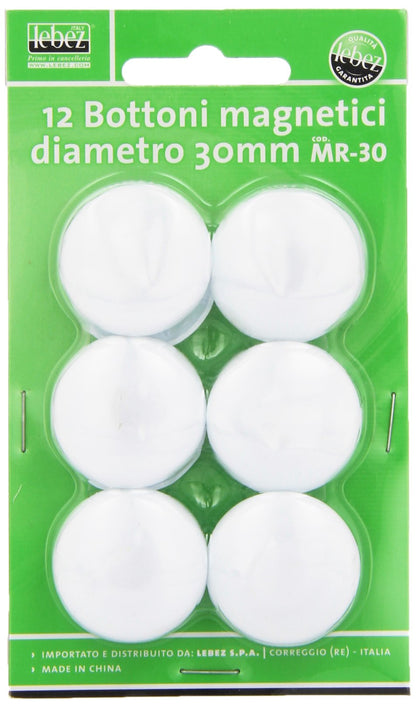 Lebez Blister Magnet Office, diameter 30 mm, 6-Pack 12 Packs Magnets