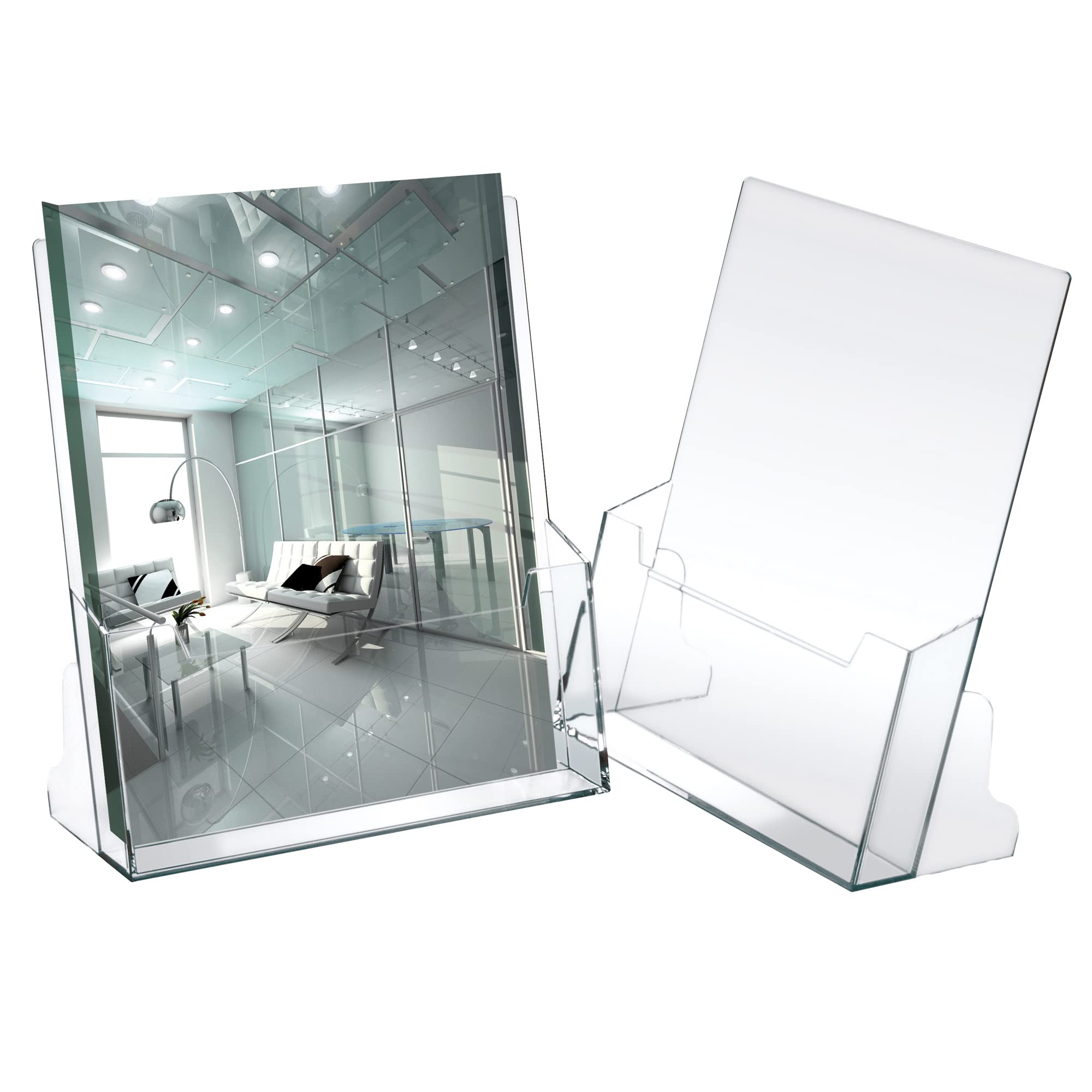 LEBEZ brochure holder in transparent polystyrene 23x25,5x3cm art. 5021